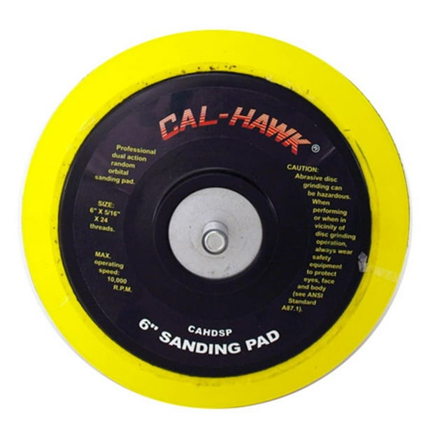 6/" x 5//16/" x 24T CAL-HAWK 6/" PRO Dual Action Orbital 10k RPM D//A Sanding Pad